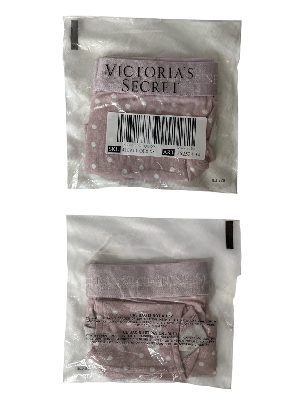 Victoria's Secret Pink Polka Dot Boyshorts Panty with Logo Waistband | XS | NIP